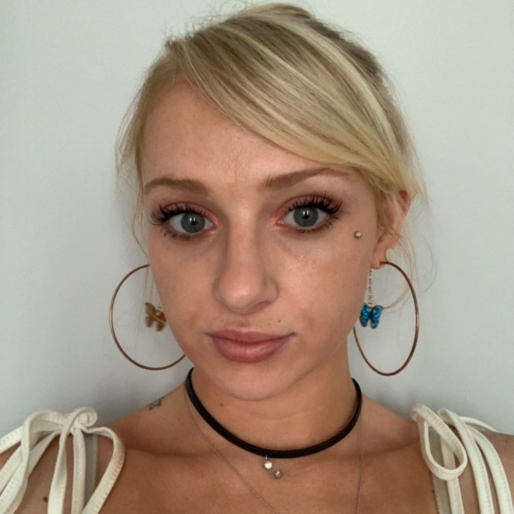 Butterfly hoop earrings